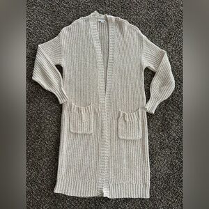 Womens American Eagle Outfitters Beige long-length extended Cardigan- size small
